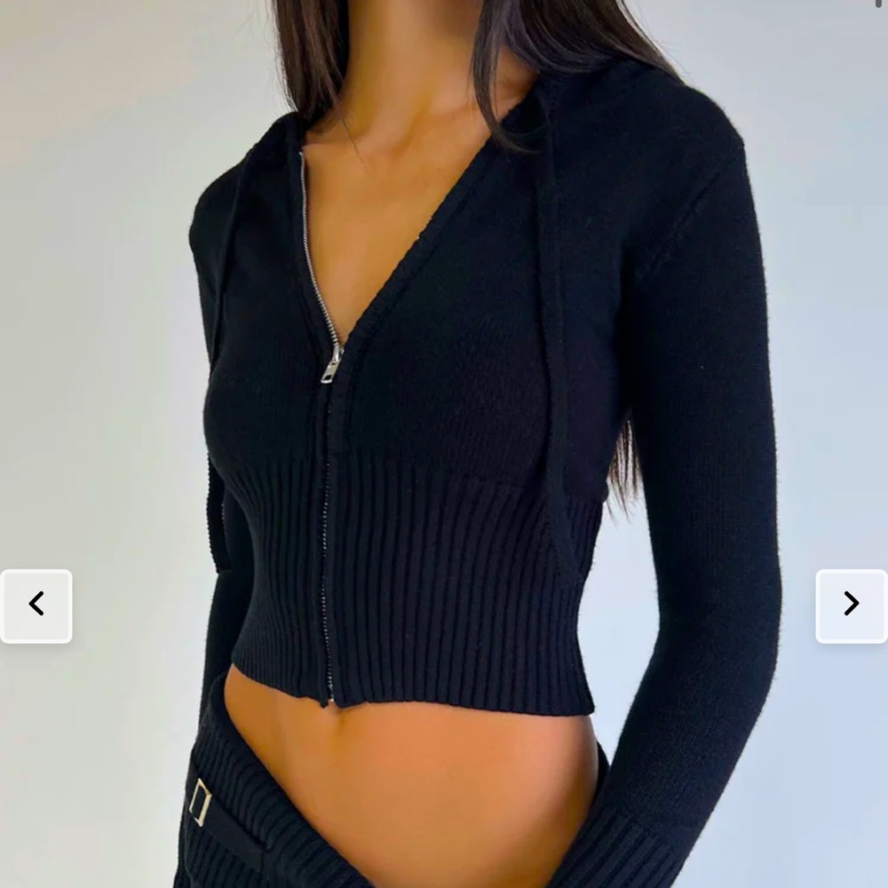 Frankie’s Bikinis Aimee Zip Up Cloud Knit Hoodie